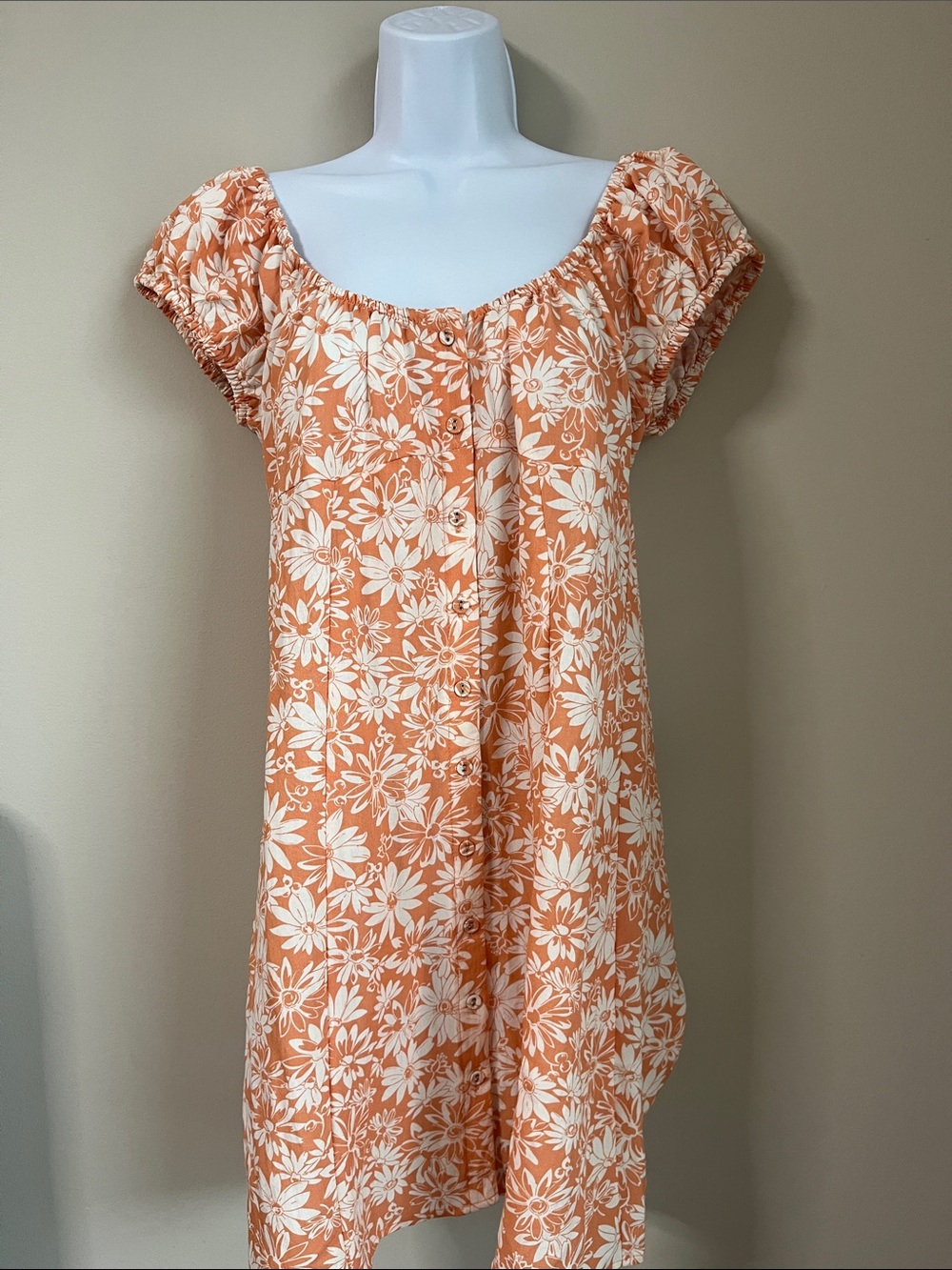 Blu Pepper Orange and White Floral Mini Dress
